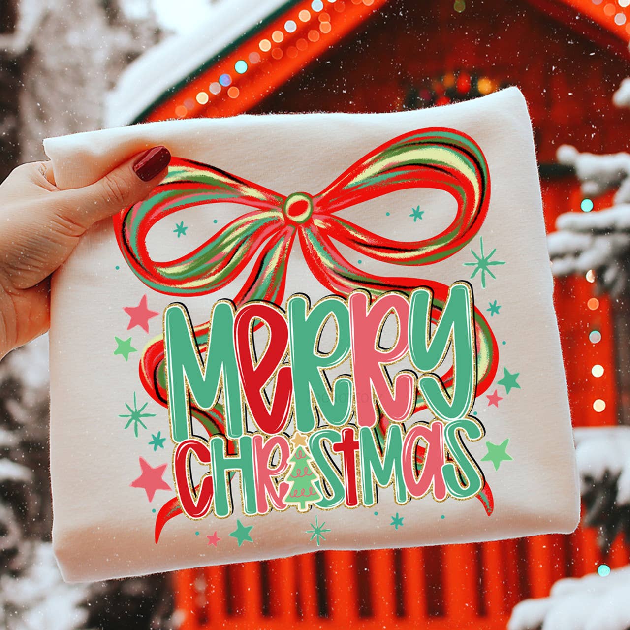 Merry Christmas Bow Tee