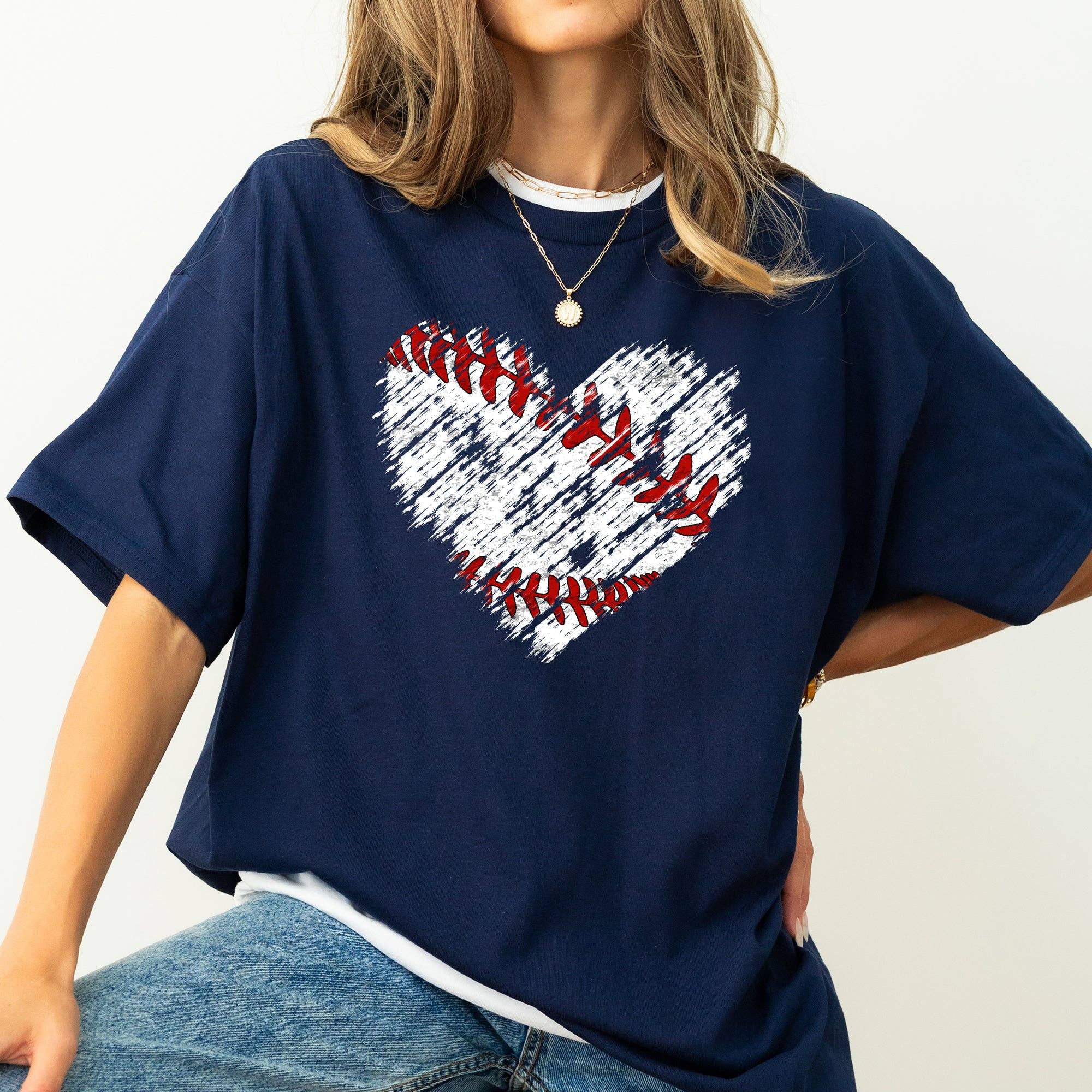 Retro Baseball Heart, Vintage Comfort Colors Tshirt