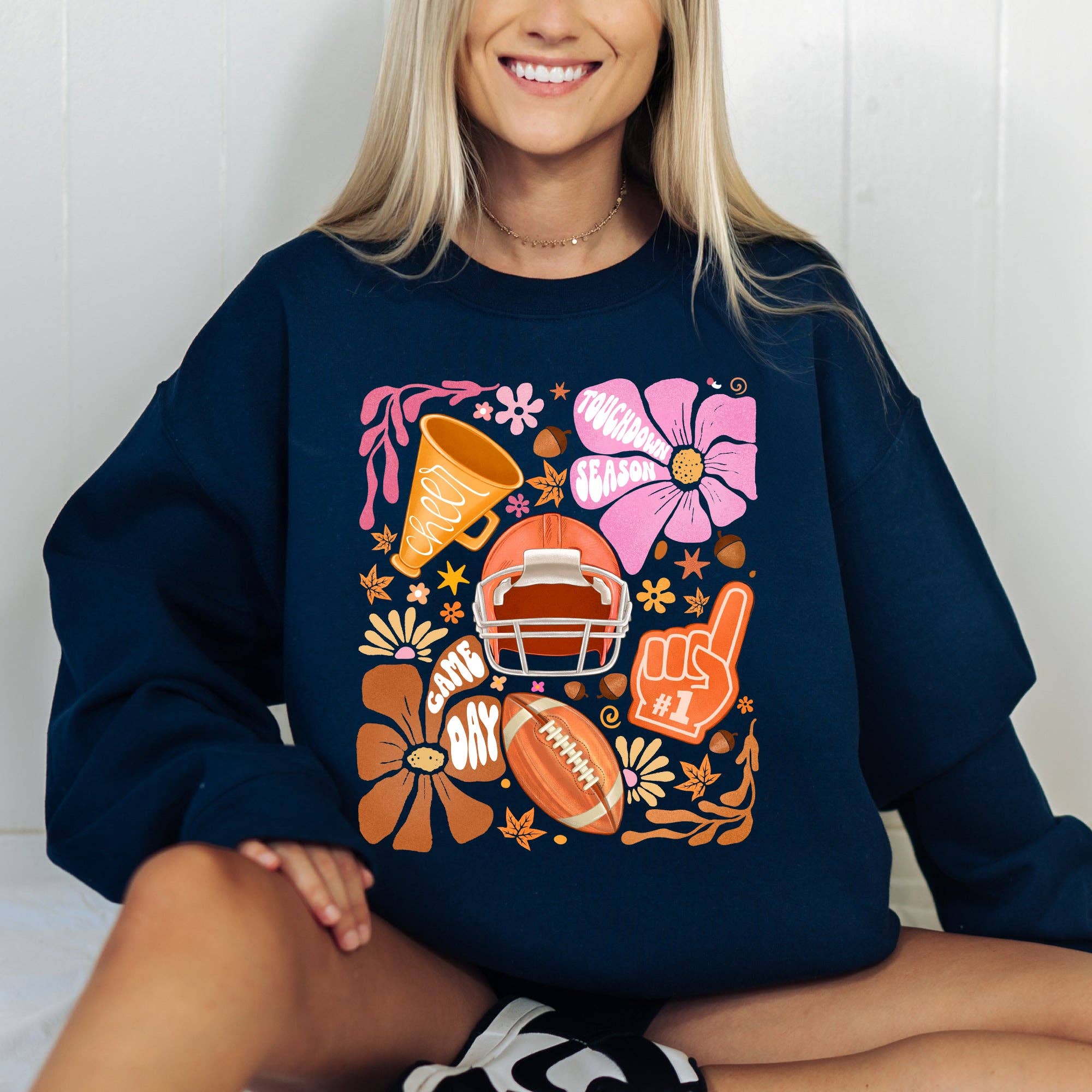 Football, Floral, Sports, Game Day, Touchdown Sweatshirt
