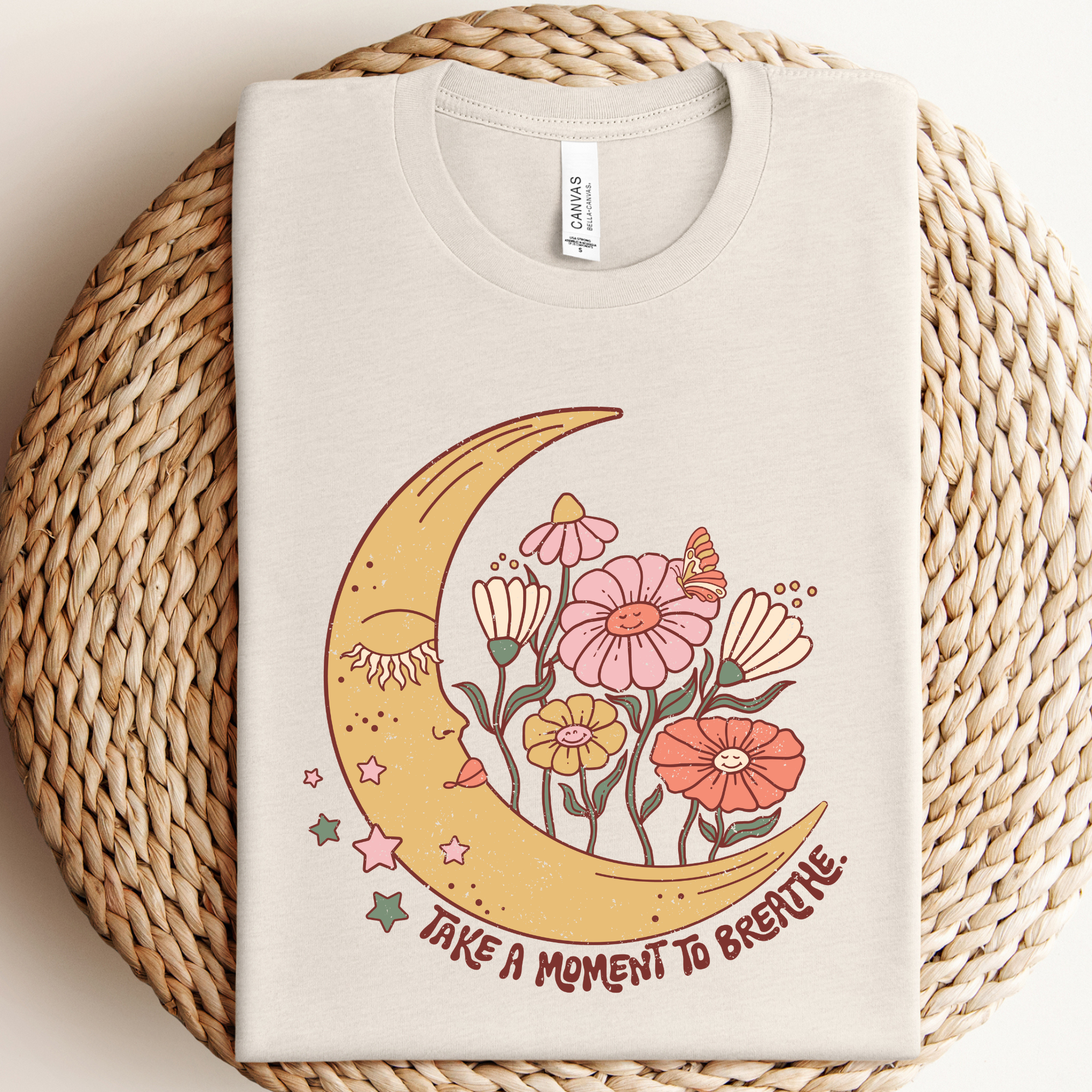 Breathe Boho Moon Graphic Tee
