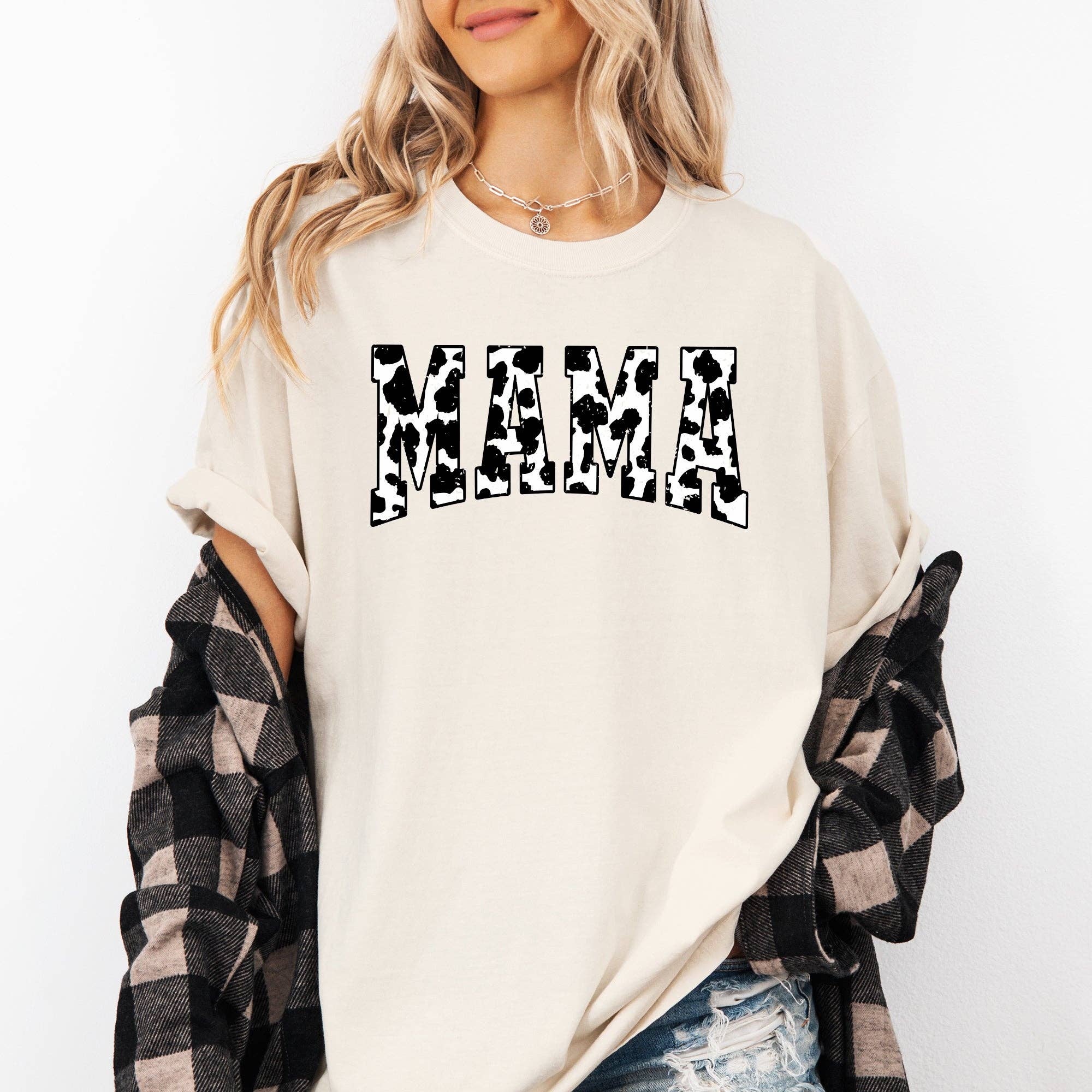 Mama, Retro Cow Print, Varsity, Mother's Day Tshirt