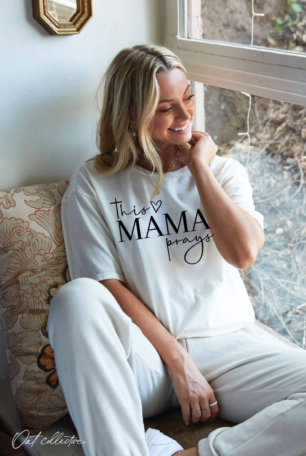 This Mama Prays Mineral Washed Graphic Top