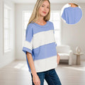 0107 French Terry Color Block Exposed Seam Top SI-29098