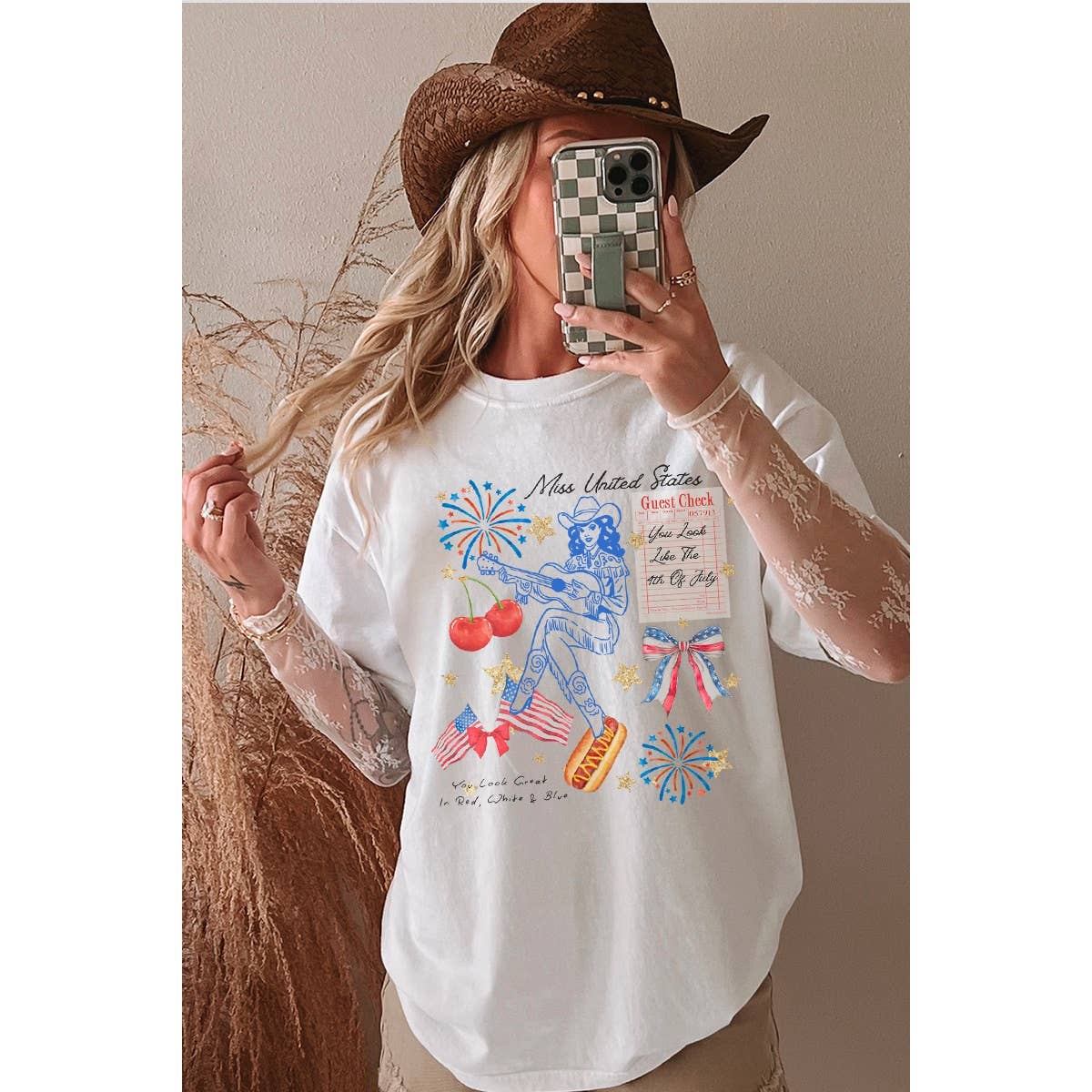 Miss United State Vintage Graphic Oversized Tee
