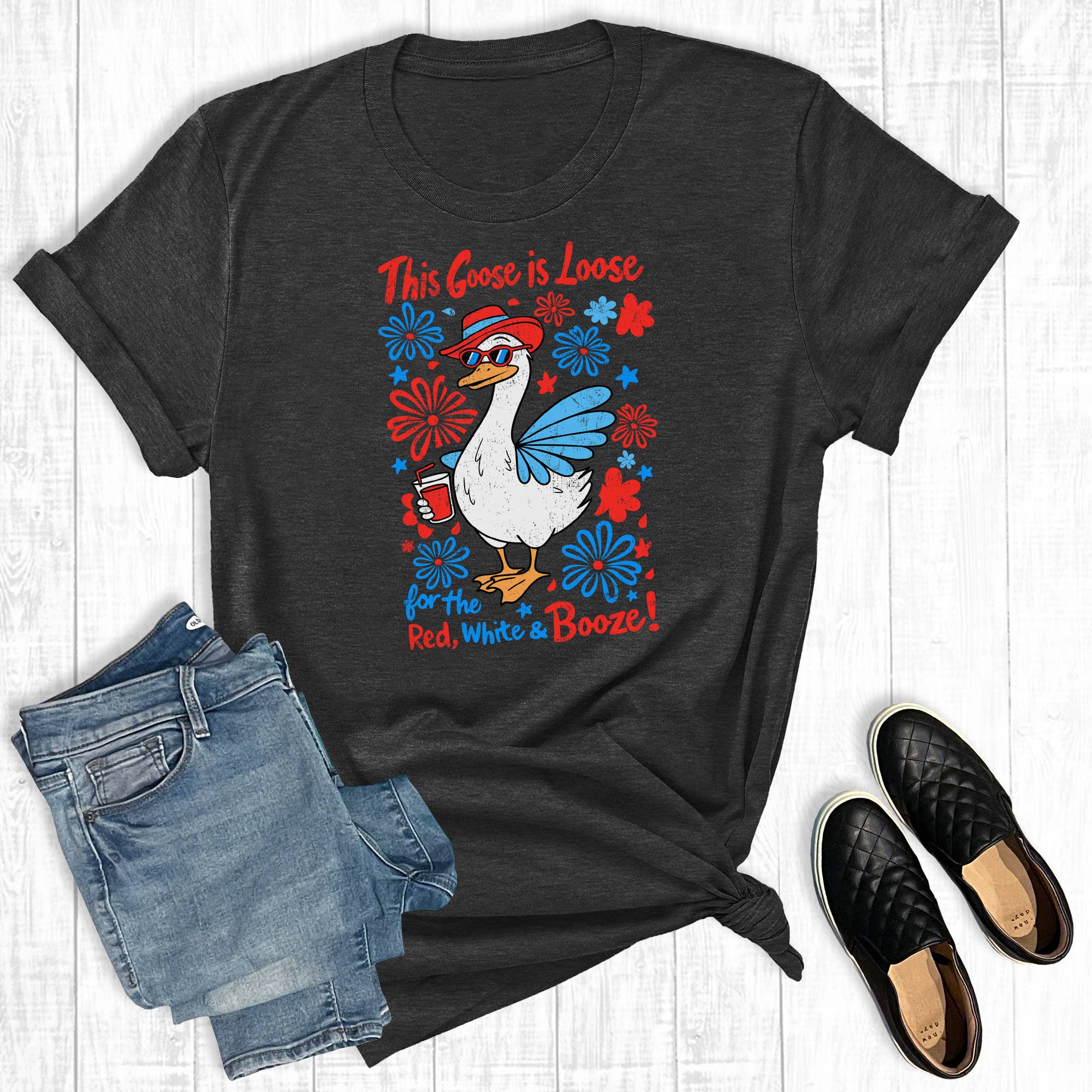 4th of July the Goose Is Loose Graphic Tee