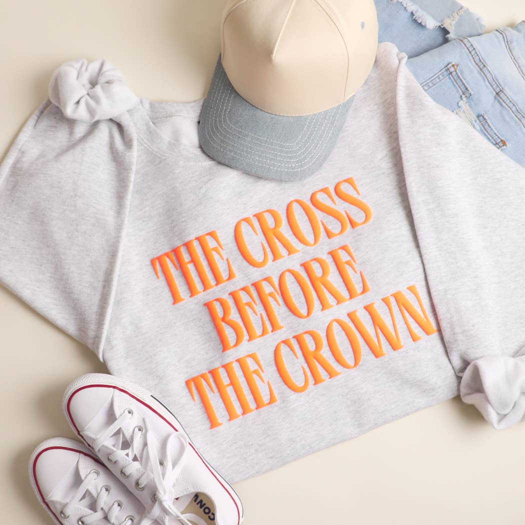 The Cross Before the Crown Puff Print Heavyweight Sweatshirt