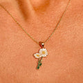 Daisy Birth Flower Necklace April Birth Flower Pendant