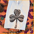 Glitter Clover Saint Patty's Tee - Cream