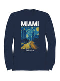 Miami Starry Night Skyline Art Women's Sweatshirt