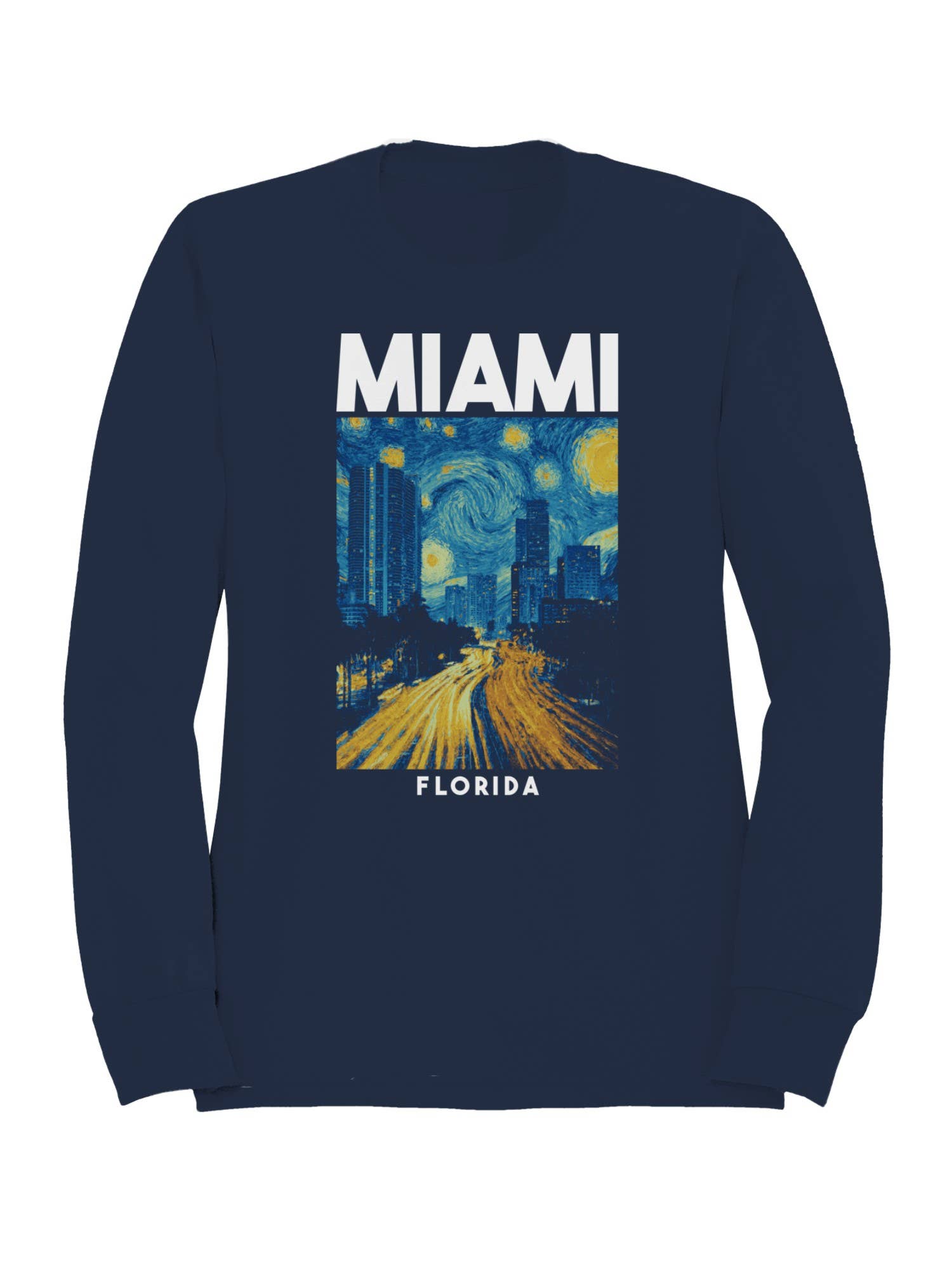 Miami Starry Night Skyline Art Women's Sweatshirt
