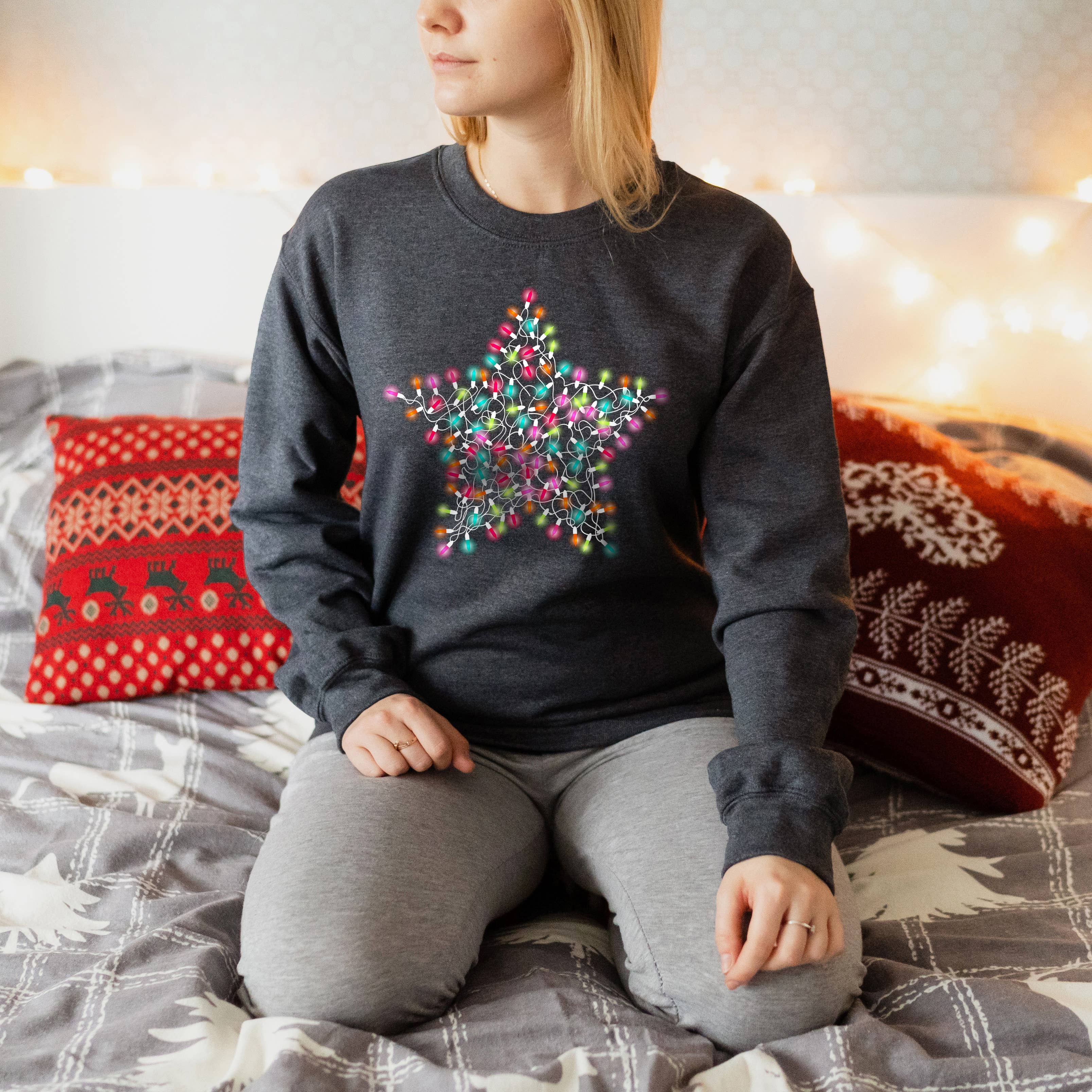 Star Lights Crewneck Sweatshirt | Christmas | Sizes S-2XL