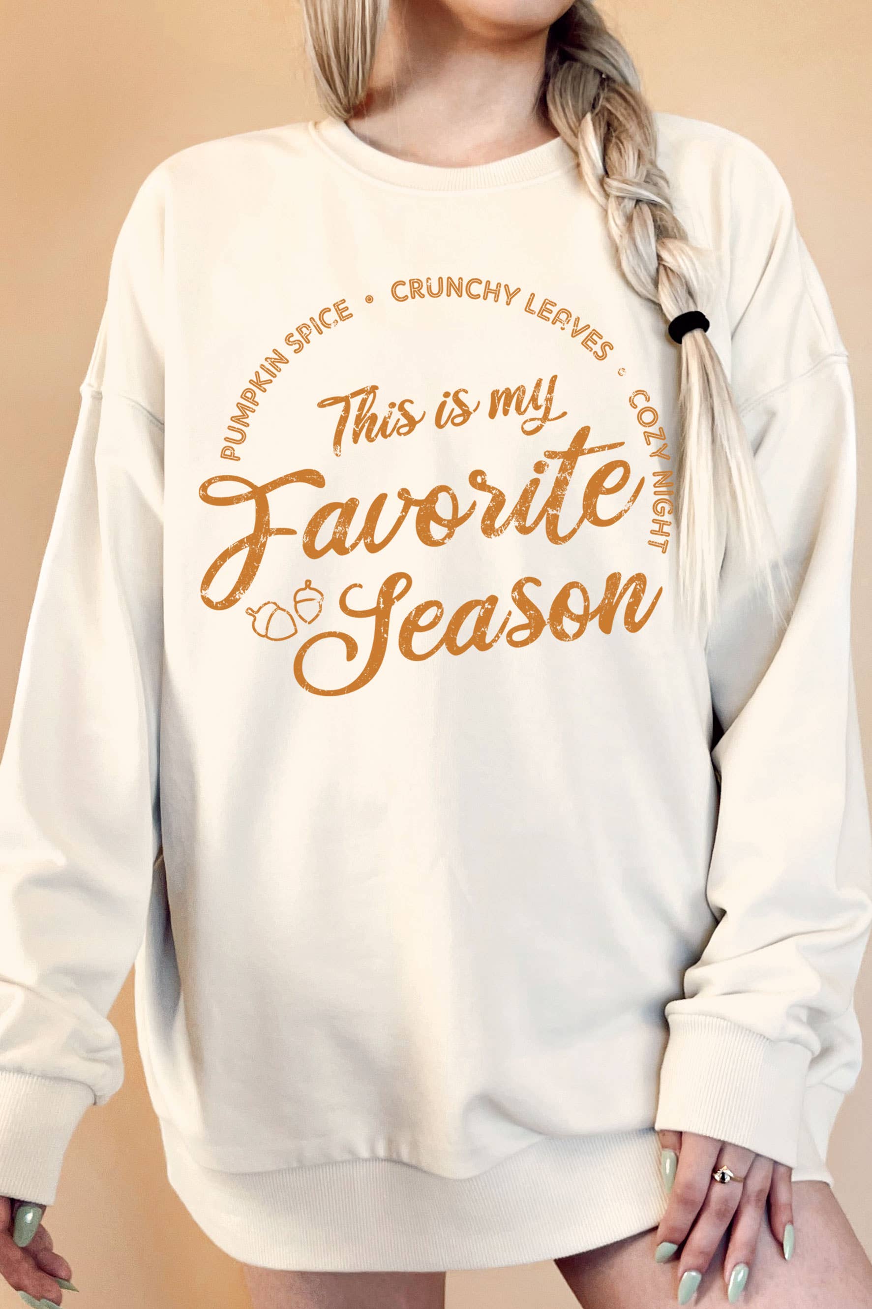 This Is My Favorite Season Oversize Terry Sweatshirt