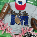 Let's Do This Boys Royal/Gold Sequin Patch Sport Grey Crewneck Sweatshirt