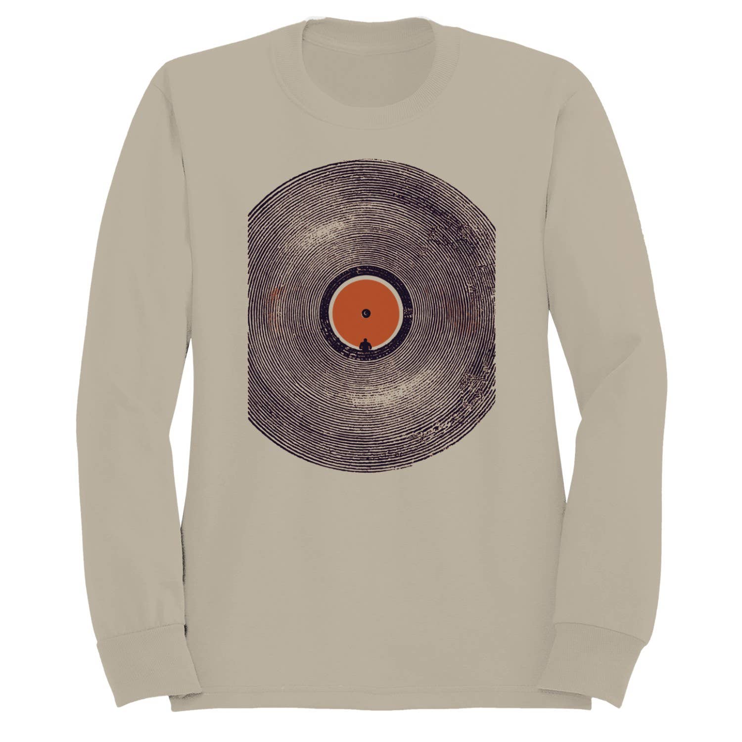 Vinyl Record Silhouette Men's Sweatshirt