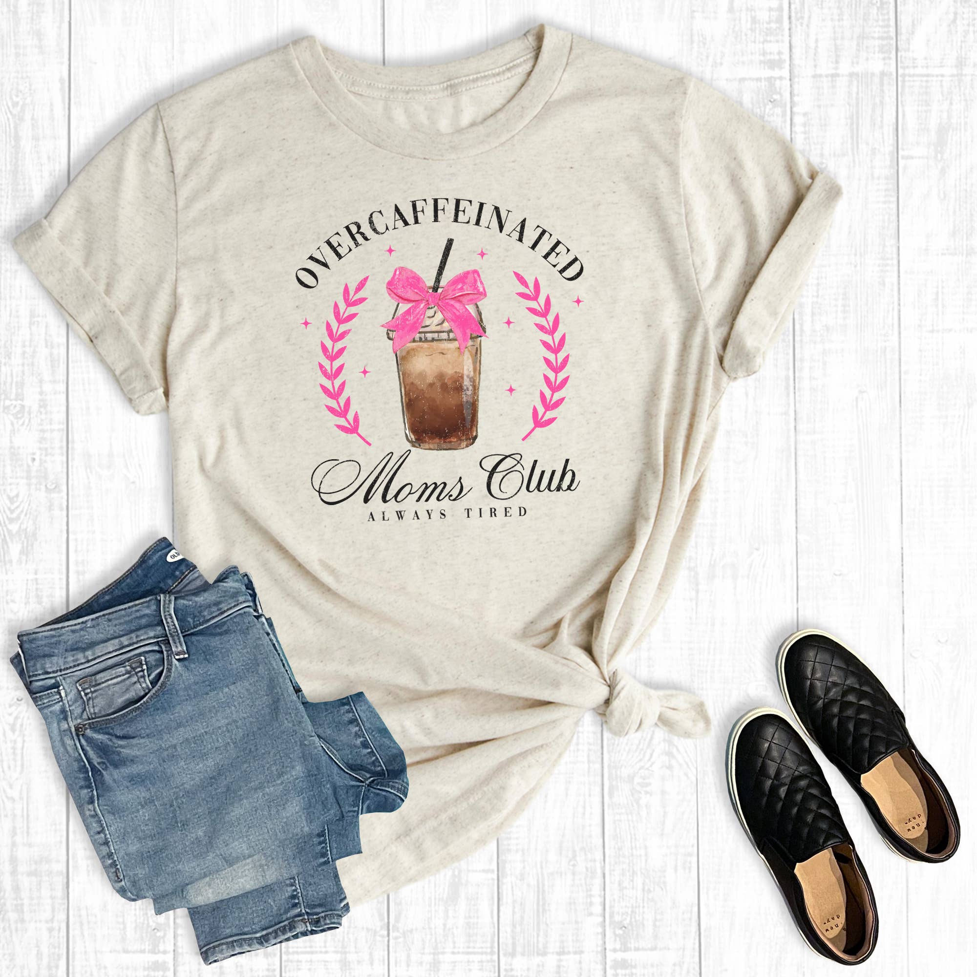 Retro Mom Overcaffeinated Club Graphic Tee