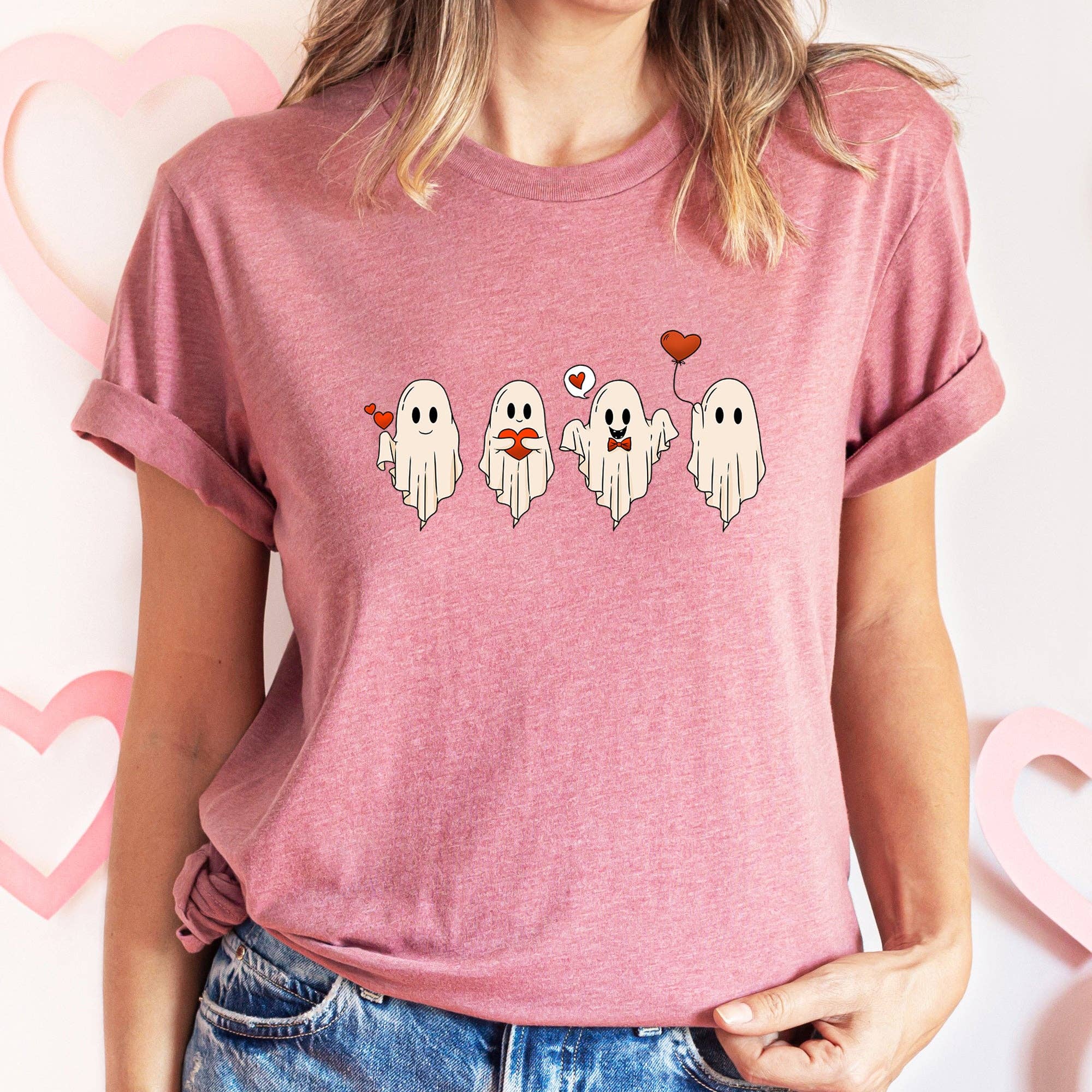 Valentine Ghosts, Love, Super Soft Tshirt, Valentine's Day