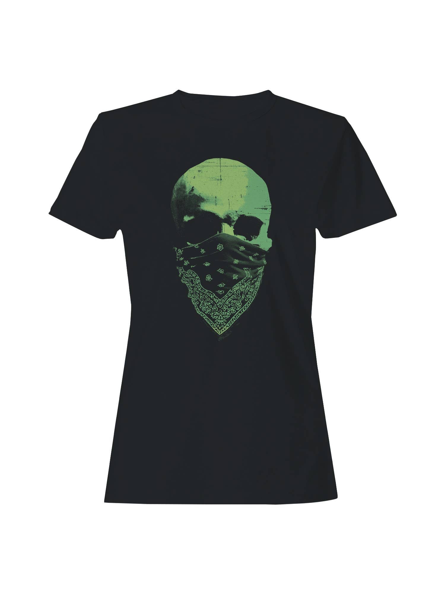 Bandana Skull in Green Women's T-Shirt