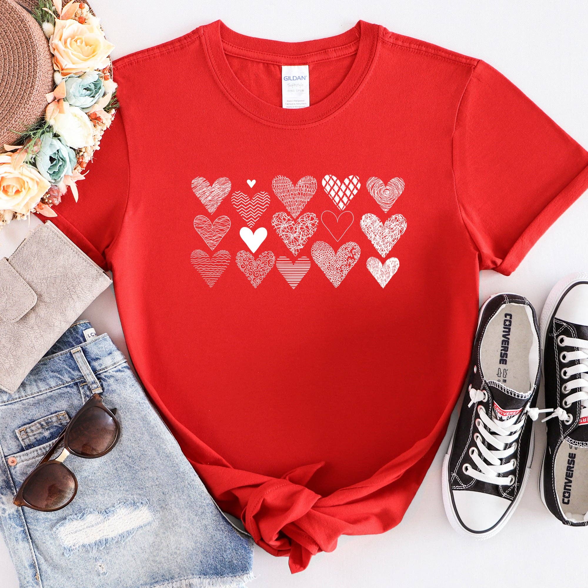Heart Doodles, Super Soft Tshirt, Valentine's Day