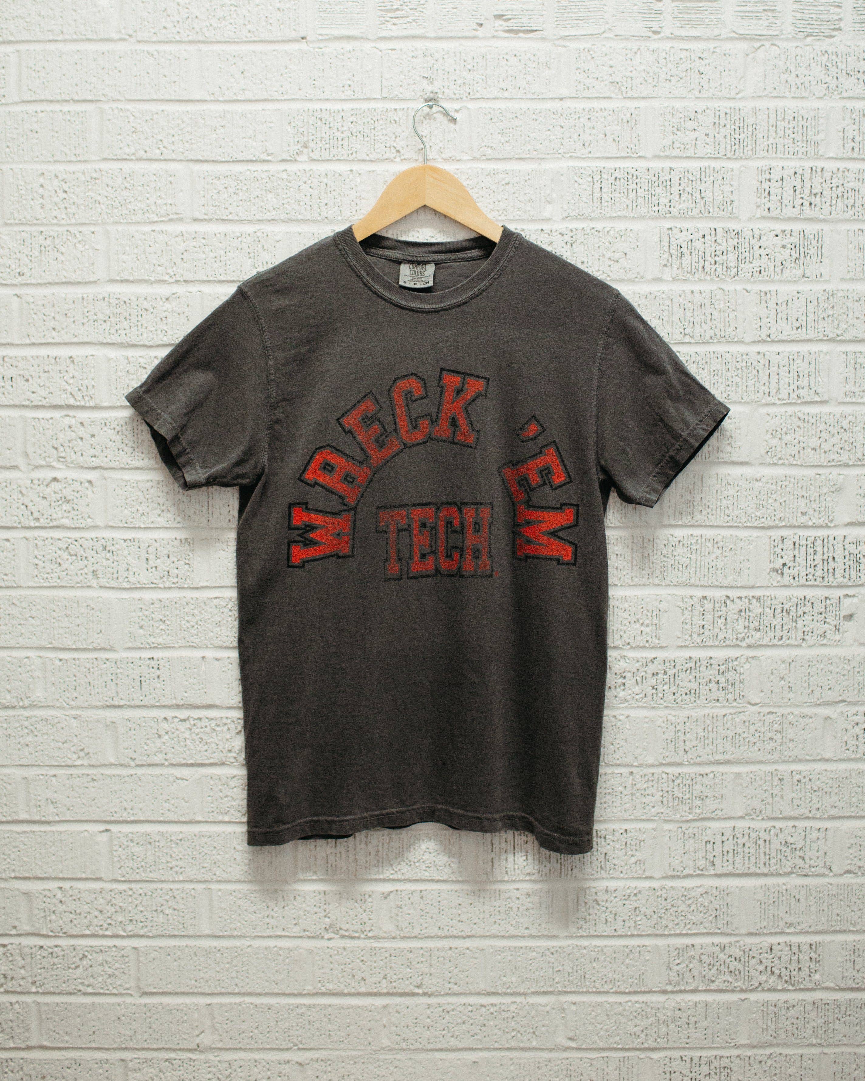 Wreck Em Texas Tech Mega Arch Pepper Comfort Colors Tee