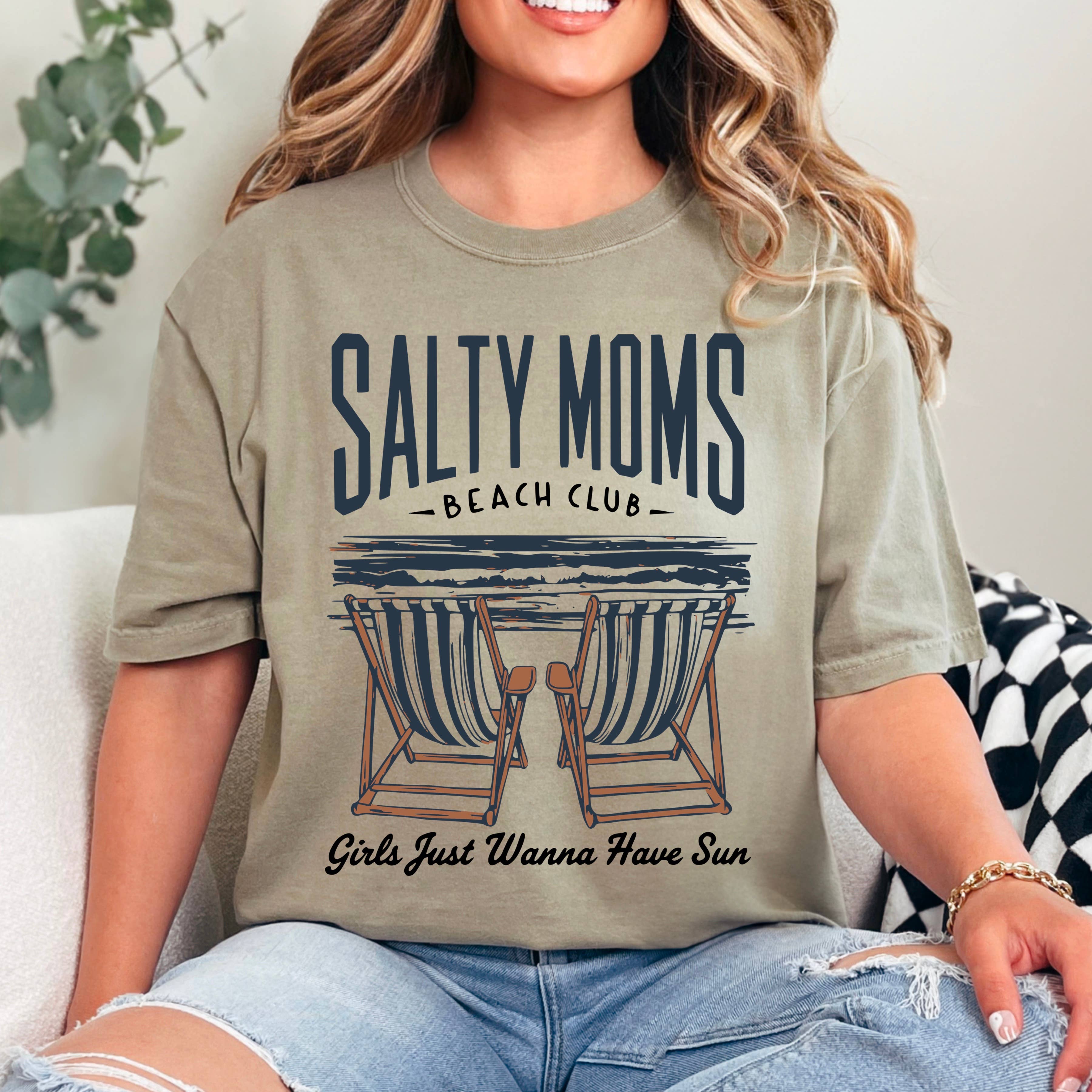 Salty Moms Beach Club Graphic Shirt | Comfort Colors