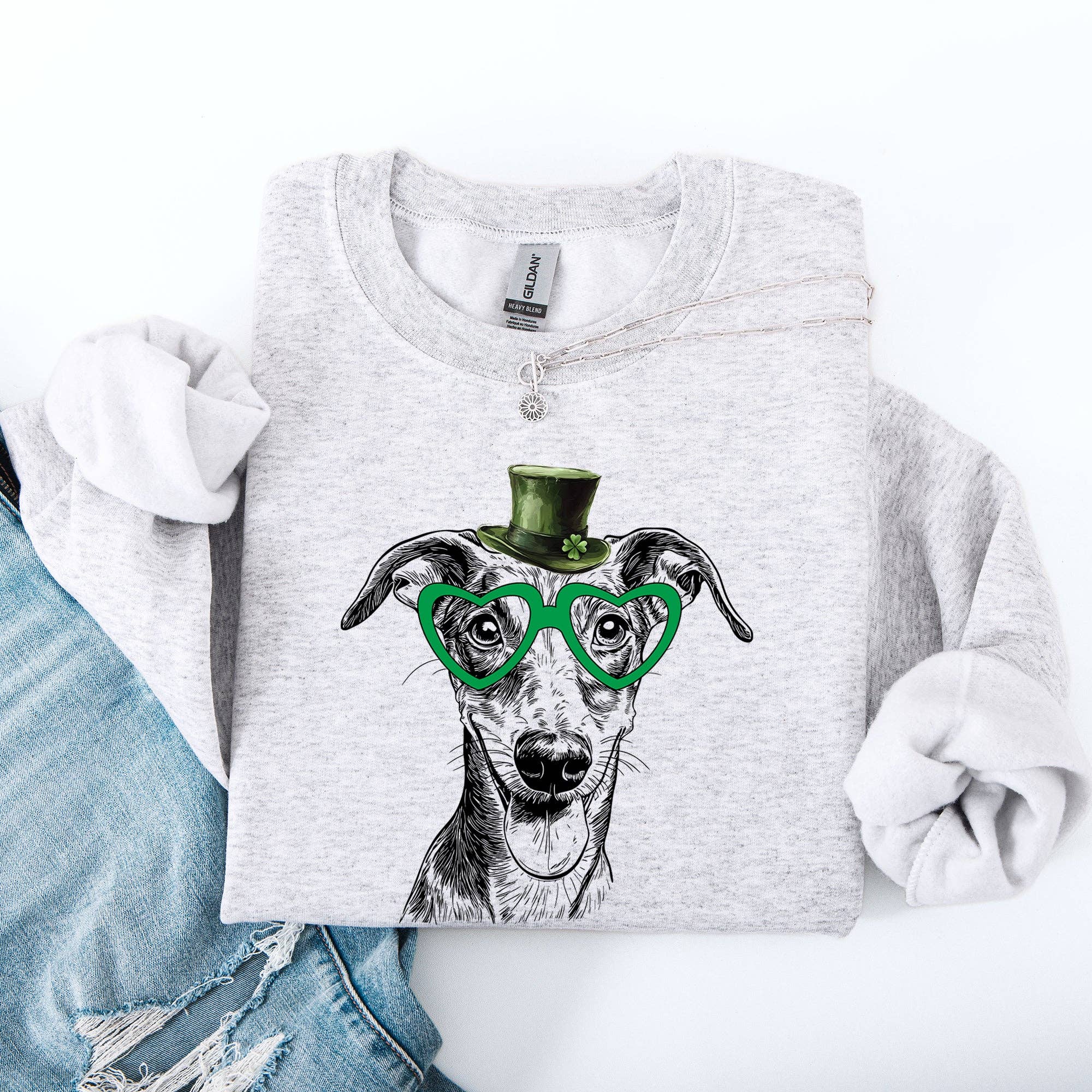 Greyhound, Dog, St Patrick's Day, Lucky, Irish Sweatshirt