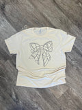 Volleyball Large Bow On Cream Tee