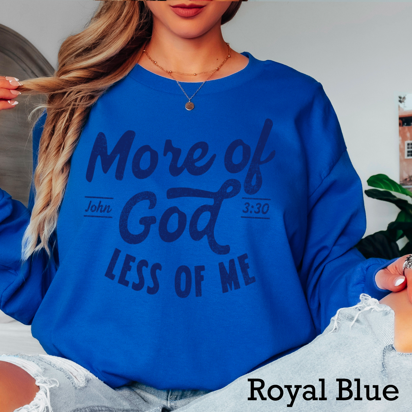 More of God Christian Long Sleeve Shirt|Gildan