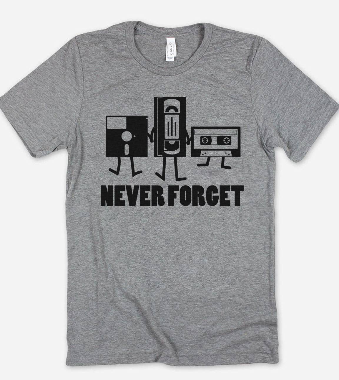 Never Forget - Vhs Cassette Floppy Disk Fun Retro T-Shirt