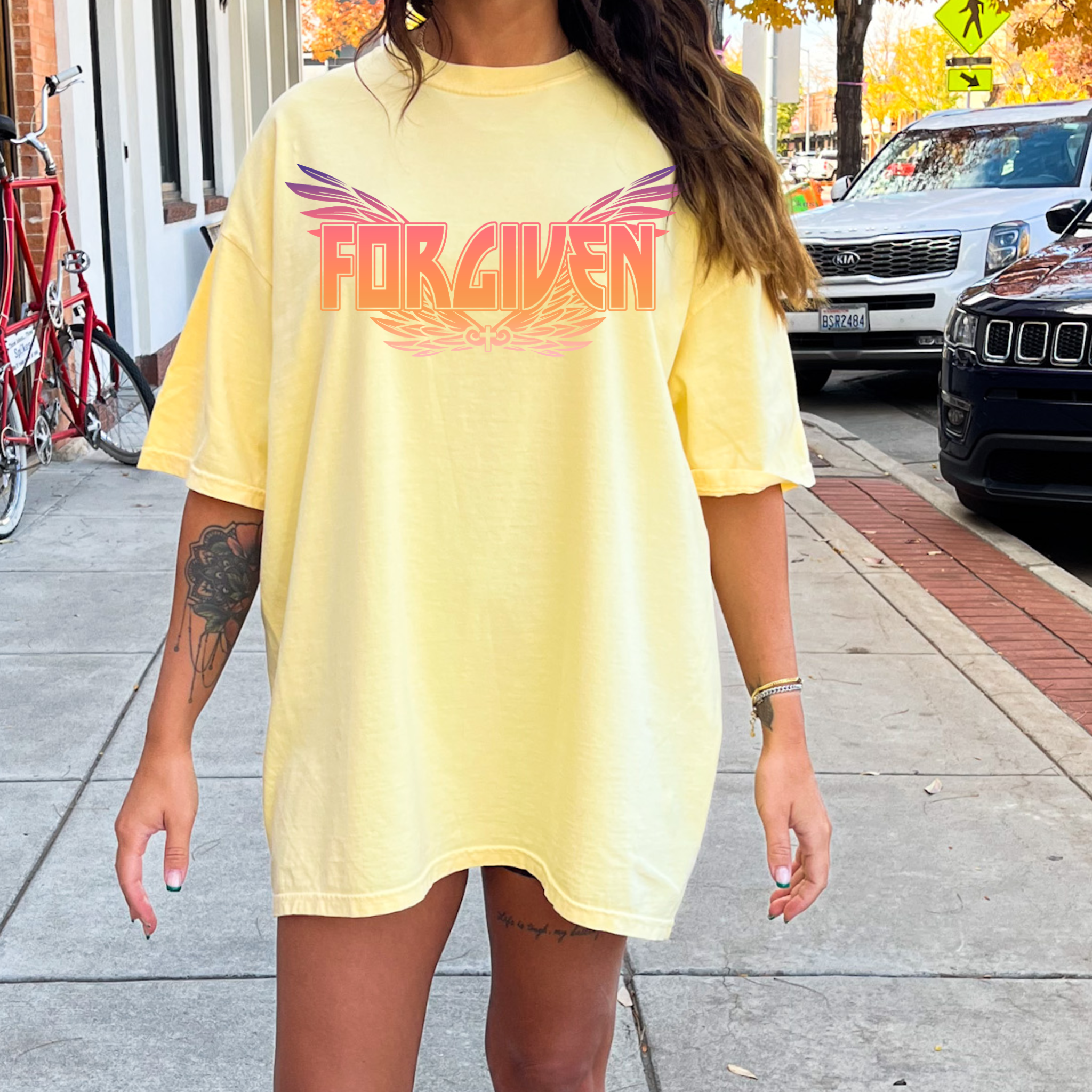 Retro Forgiven Religious Comfort Color Graphic Tee