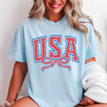 USA Coquette Bow July 4th Graphic T-Shirt | Comfort Color