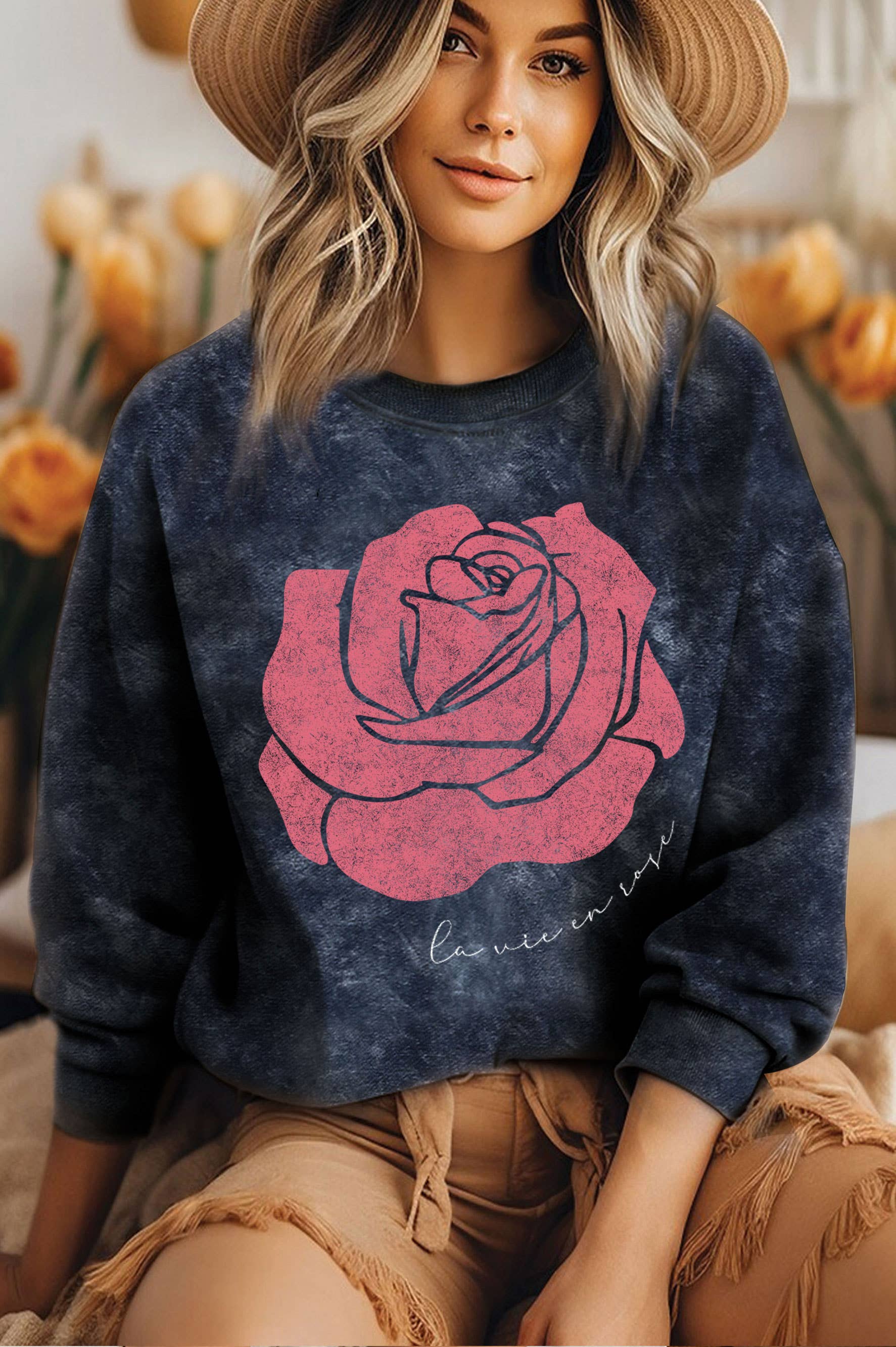 Rose Mineral Graphic Brushed Sweatshirts