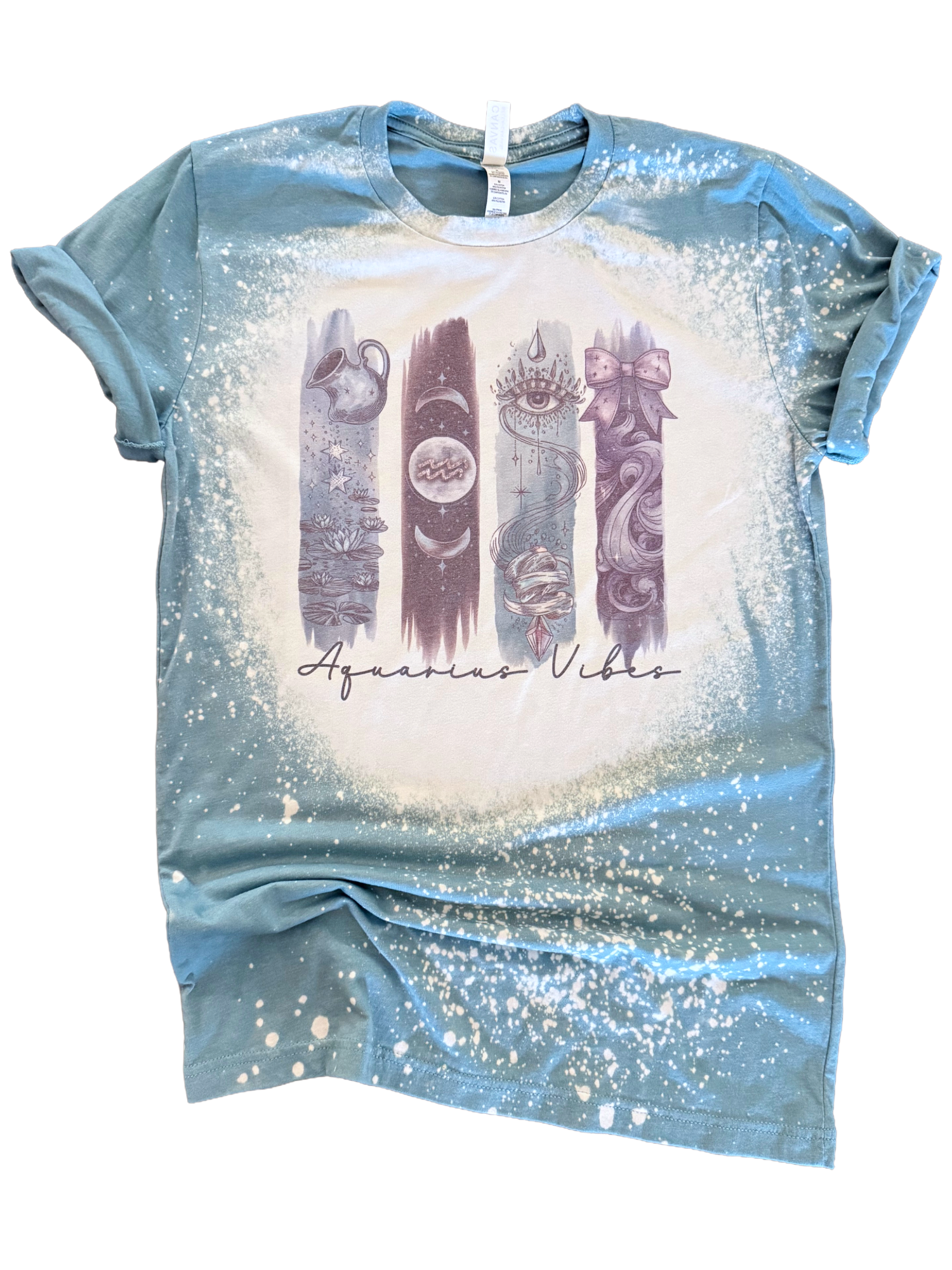 Aquarius Vibes – Zodiac Bleached Tee