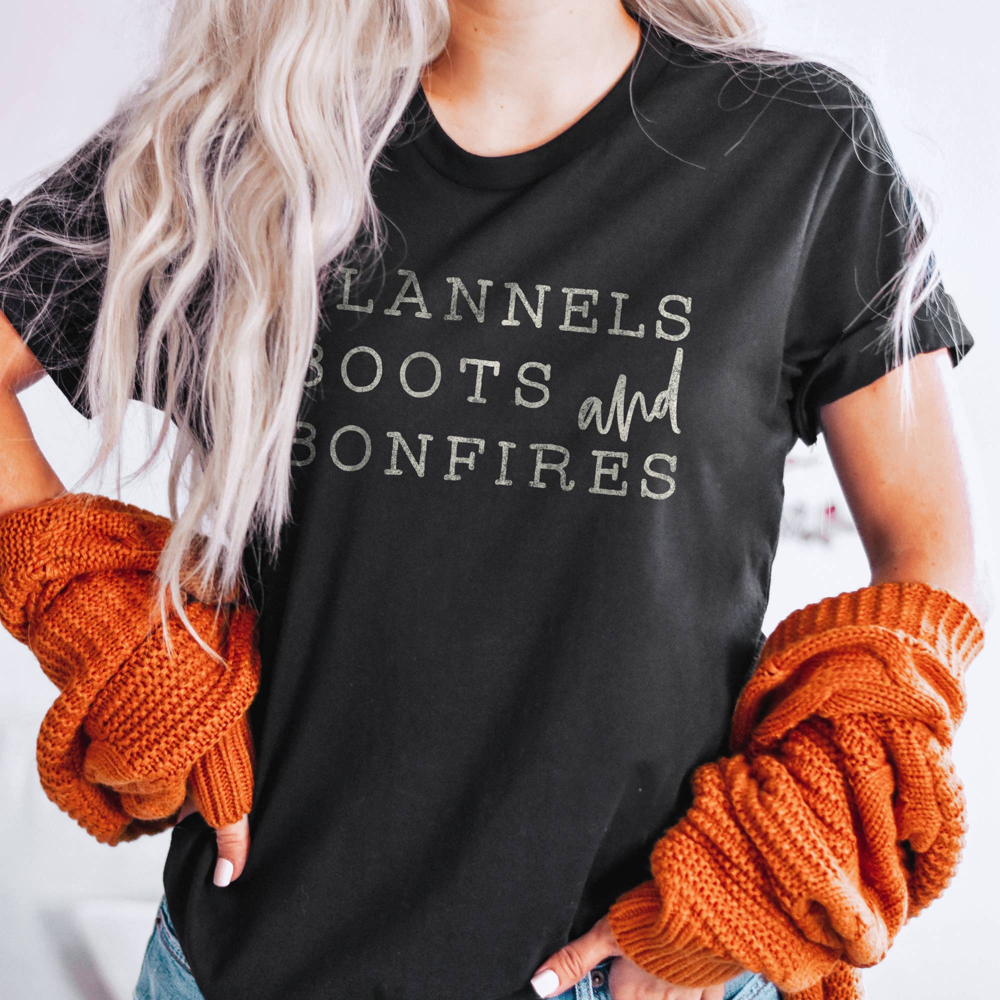 Flannels Boots and Bonfires Tee