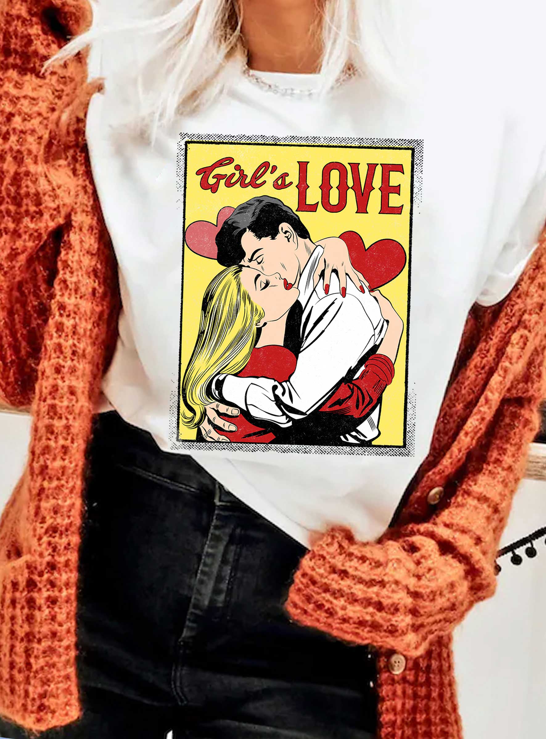 Girl's Love Heart Valentine's Graphic Tshirts