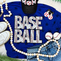 Sequin Baseball Word Star Tee