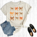 Retro Fall Coquette Pumpkin Bows Graphic Tee