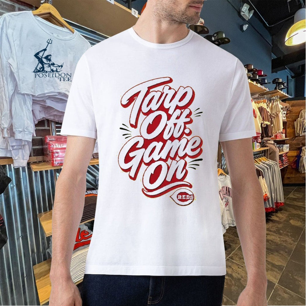 Cincinnati Reds Tarps Off Game On T-shirt