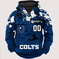 Personalized Indianapolis Colts Paint-Splatter Custom Name Number 3D Cargo Hoodie