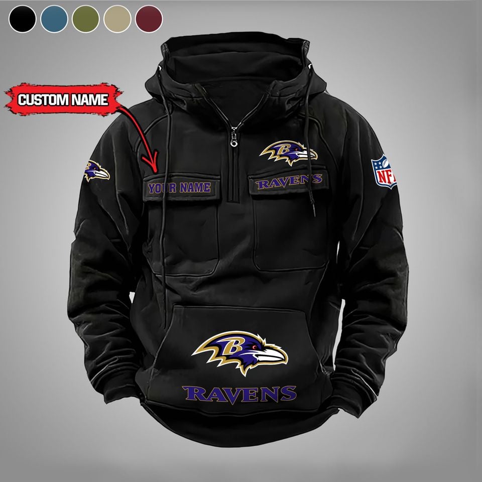 Baltimore Ravens Custom Vintage Cargo Hoodies, Fan Gift