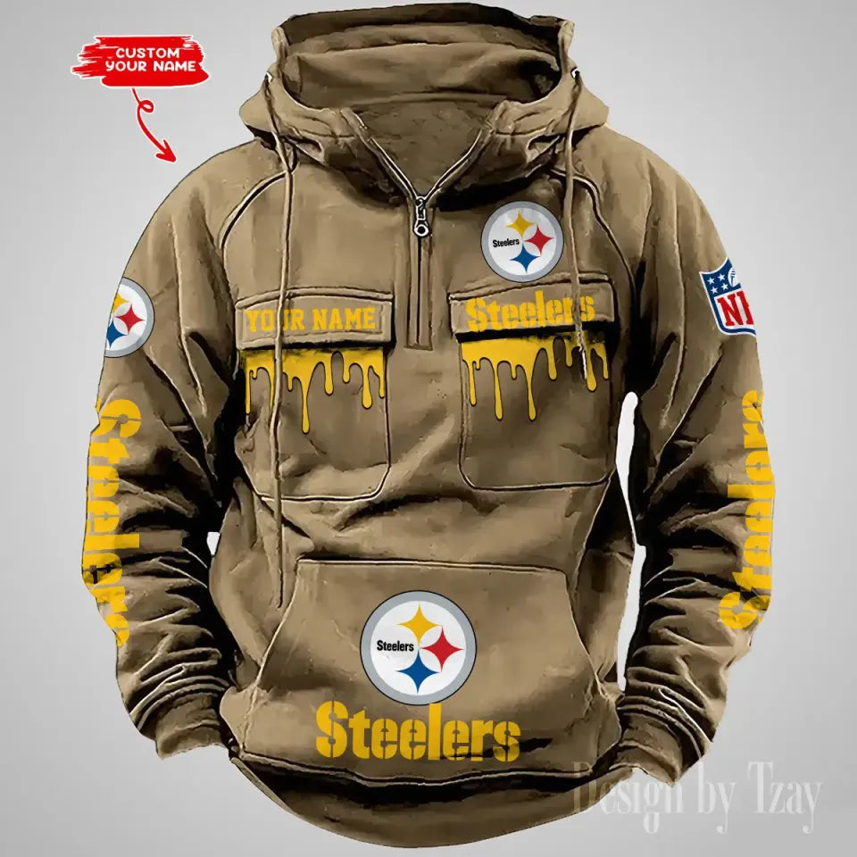 Pittsburgh Steelerr Custom Vintage Cargo Hoodies, Fan Gift