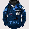 Personalized Tennessee Titans Paint-Splatter Custom Name Number 3D Cargo Hoodie