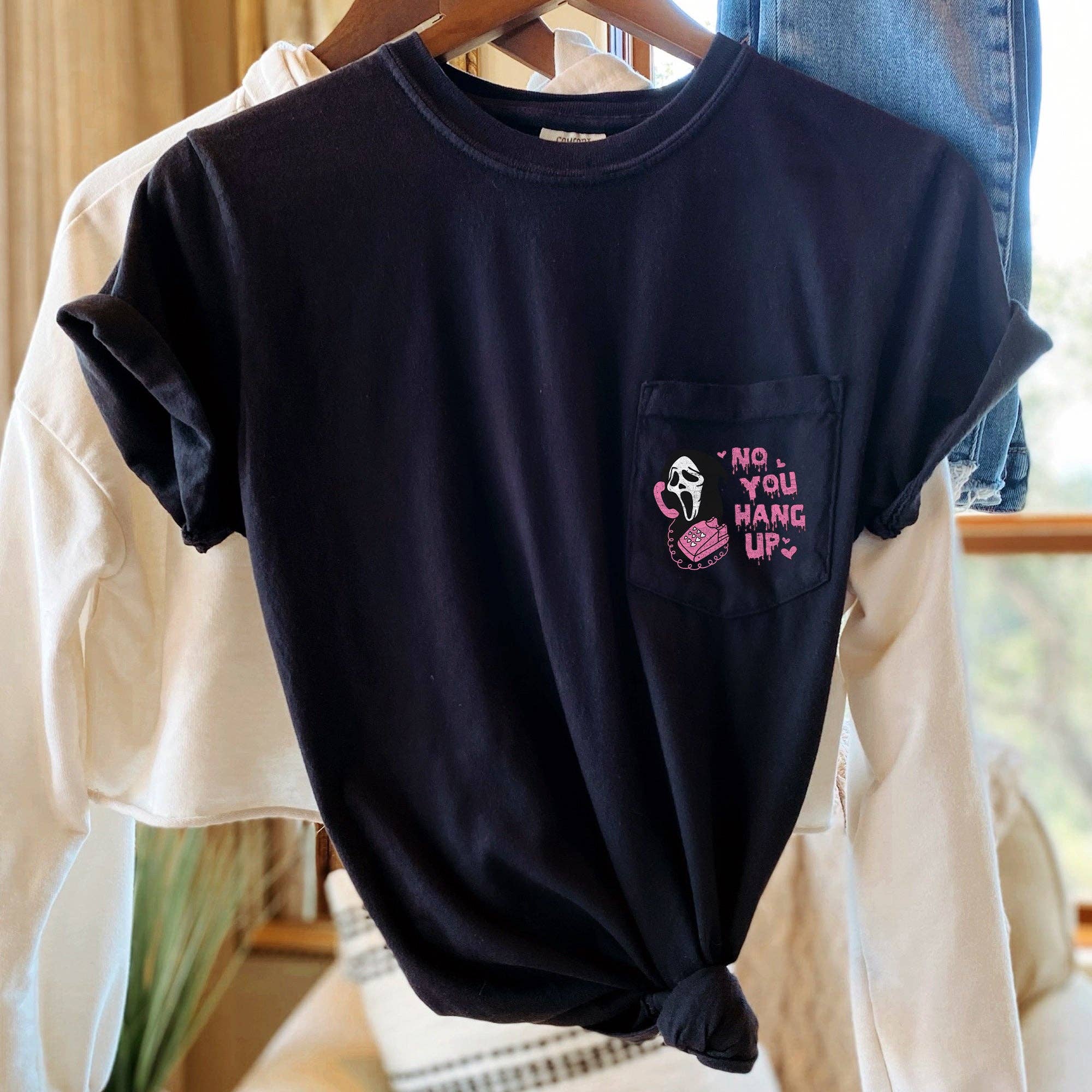 No You Hang Up Halloween Pocket T-Shirt