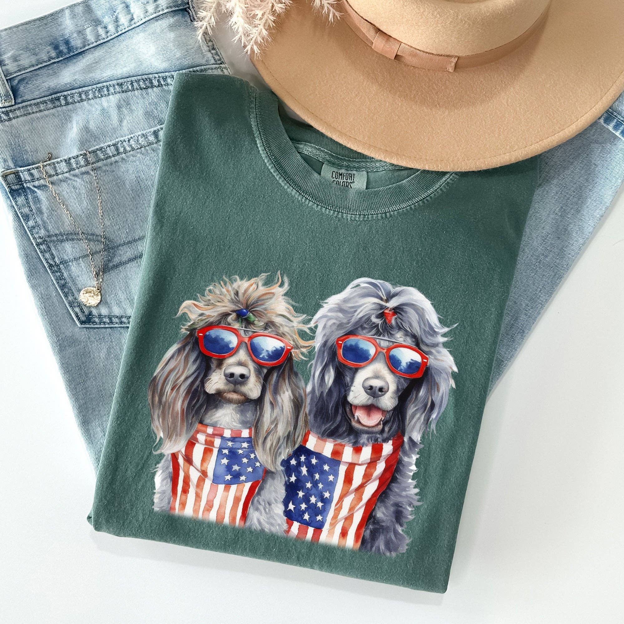 Patriotic Dogs, Hippie, Funny, Patriotic, 4th of July Tshirt