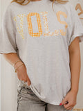 Tennessee Vols Quilted Puff Ink Ash Gray Thrifted Tee