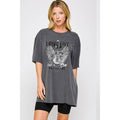 Long Live Rock and Roll Vintage   Graphic  Oversized Tee