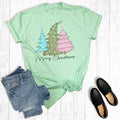 Pastel Christmas Trees Graphic Tee