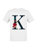Floral Monogram K with Butterfly Women's T-Shirt