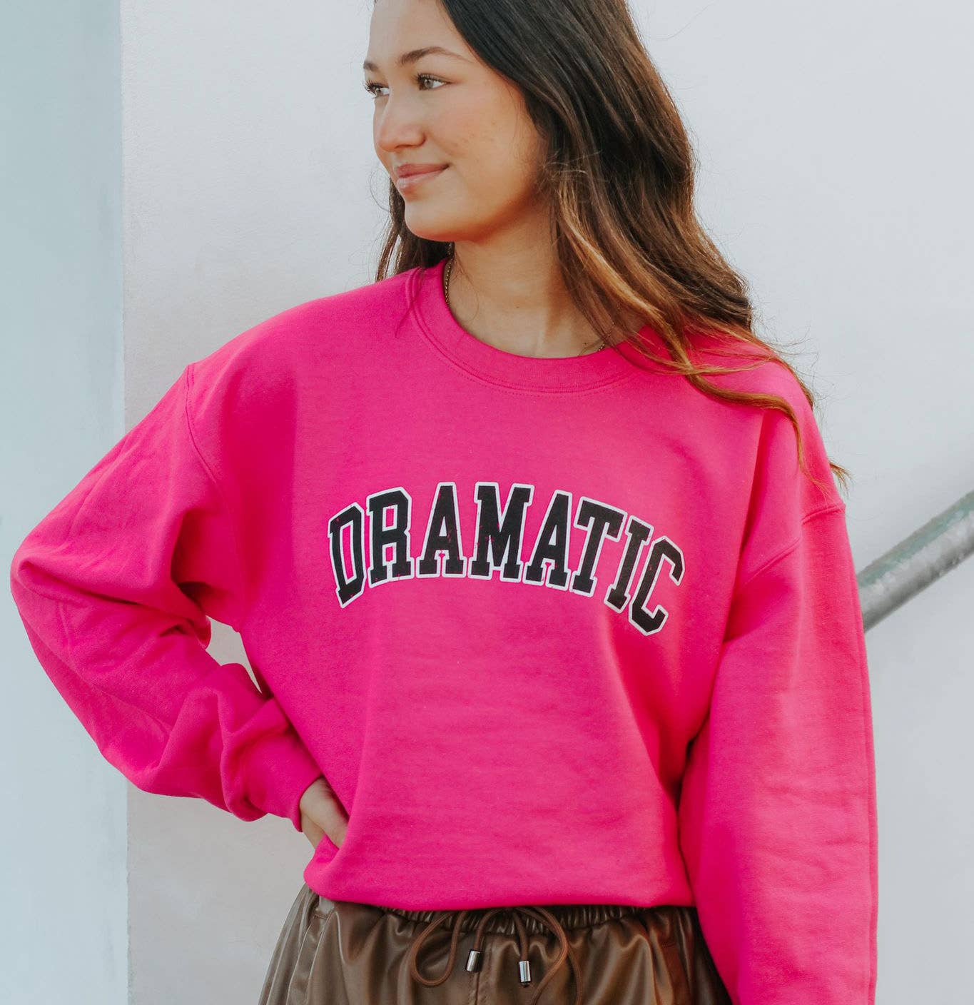Dramatic Crewneck Sweatshirt - Pink