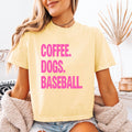 Coffee Dogs Baseball Graphic Tee Funny Baseball Mom Shirt