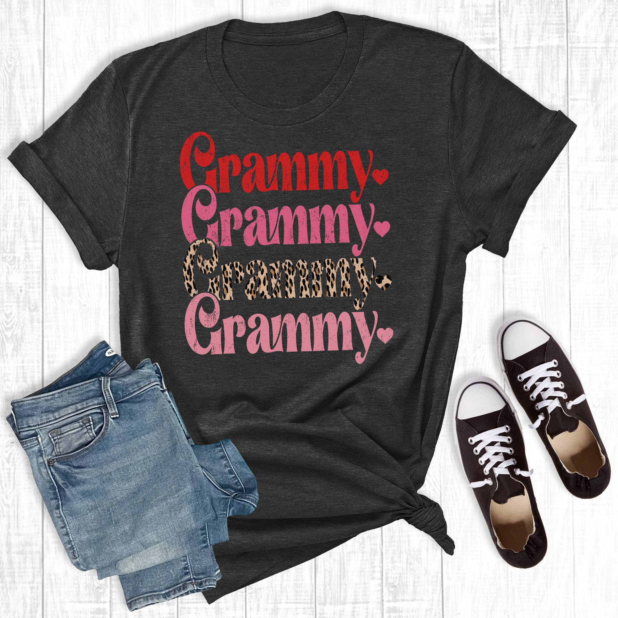 Leopard Grammy Stacked Valentine Graphic Tee